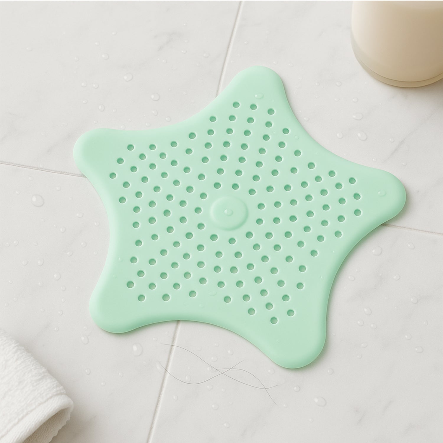 Mint Green Silicone Star Shaped Sink Filter Bathroom Hair Catcher Drain Strainers for Basin Mint Green Silicone Star Shaped Sink Filter Bathroom Hair Catcher Drain Strainers for Basin